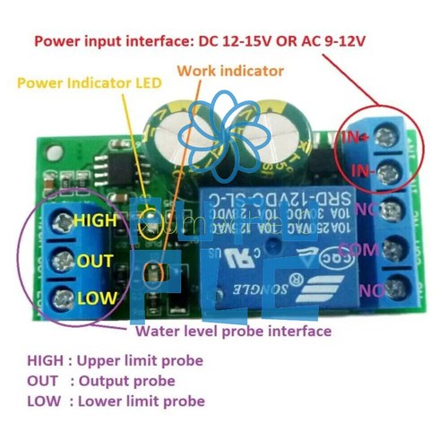12V Water Level Automatic Controller Liquid Sensor Switch Solenoid Motor Pump M - Imagen 6 de 6