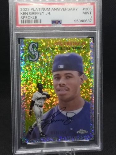 Ken Griffey Jr /150 Psa 9 2023 Topps Platinum Anniversary Speckle Refractor #386