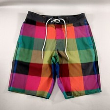American Eagle Checkered Board Shorts Swim Trunks Mens Size Small