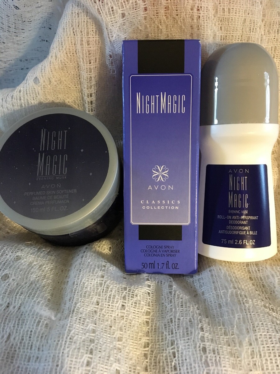 Lot Avon Night Magic Musk - Eau De Cologne 50ml + Déo Bille 75ml - Parfum Femme Musqué