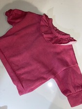 BABY GIRLS PINK GLITTER FRILLY JUMPER SWEATSHIRT SIZE 3-6 MONTHS