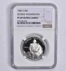1982-S George Washington Silver Half Dollar Ngc Pr 69 Proof Ultra Cameo
