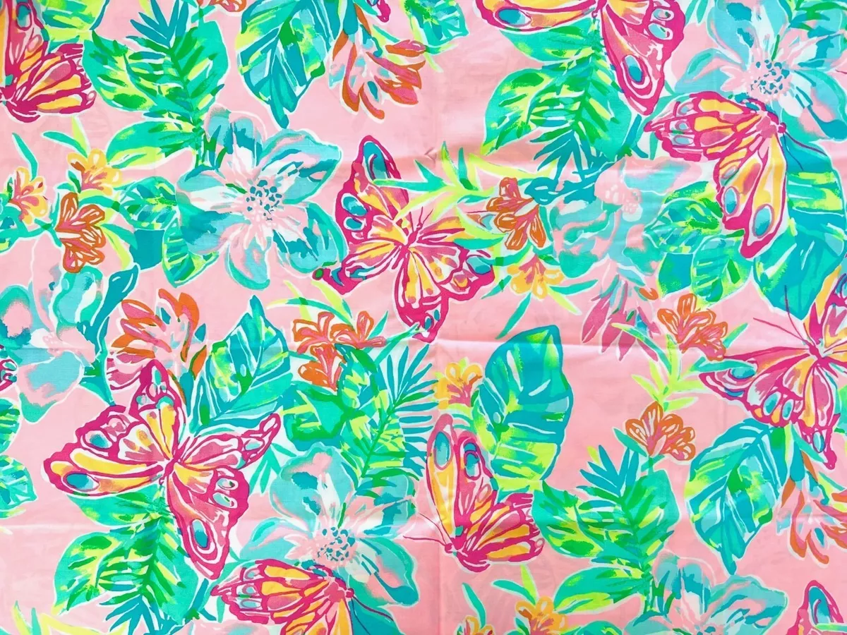 Pottery barn Kids Lilly Pulitzer Isle Be Back Organic Full Sheet Set Butterfly