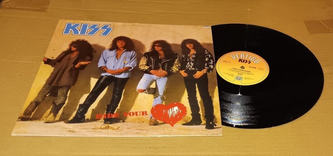 KISS 1989 HIDE YOUR HEART 12" 3 SONG EP VERTIGO RECORD VINYL WITH COLOR SLEEVE