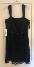 NWT $168 TAHARI BLACK LACE LBD CLASSIC STRAPPY COCKTAIL PARTY MINI DRESS SZ 12