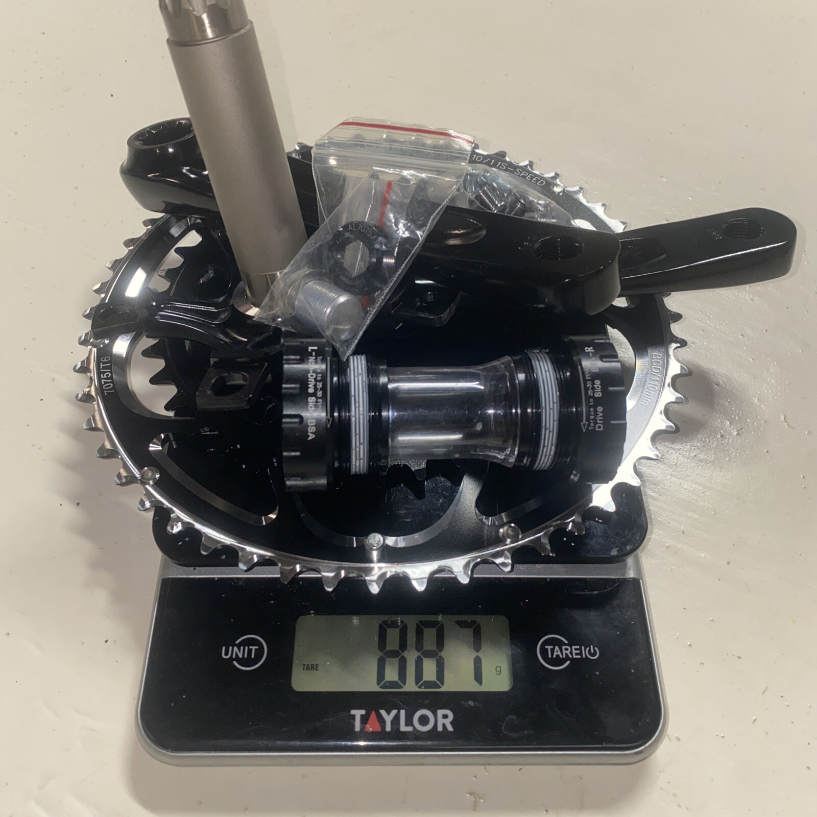 Cobb Alloy Short Crankset Mid Compact 52/36t Black 160mm GXP Bottom Bracket