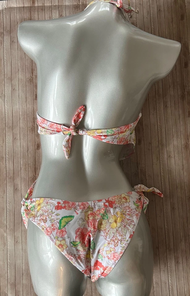 Nuevo con etiquetas Bikini Victorias Secret Cuello Atado Halter Top y Corbata Parte Inferior Brasileña 2 Piezas XL Foto 3 de 4