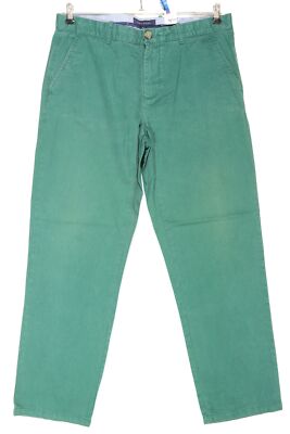 Tommy Hilfiger Coupe Ajustee Herren Chino Hose W33 L30 33/30 grün Tapered J3054