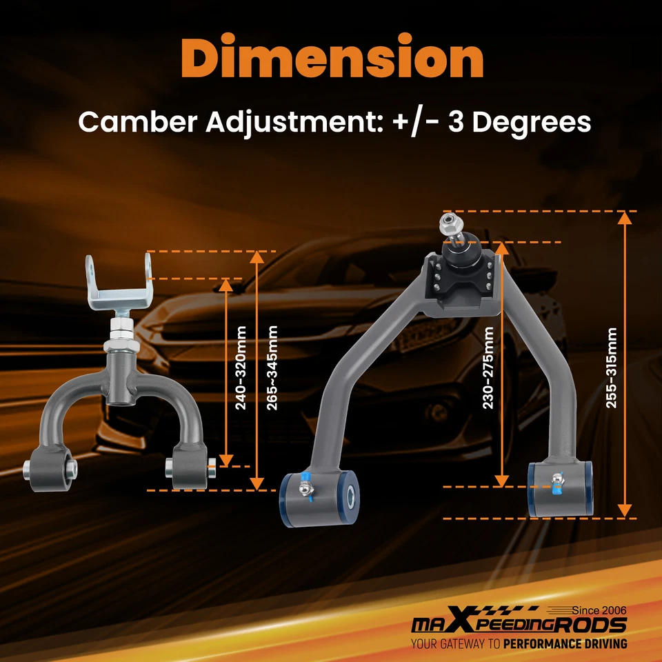 Adjustable Front & Rear Camber Arms LH RH For 1990-1997 Mazda Miata NA chassis - Изображение 4 из 4