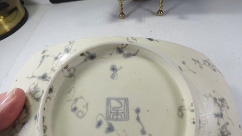 Fukagawa ?? STYLE GOLD SILVER LEAF Mid-Century Modern Japan Set2 SNACK PLATES - Picture 5 of 7