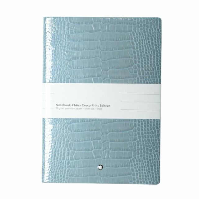 Montblanc Notebook #146 Coccodrillo Stampa Premium Carta Foderato Argento Cut