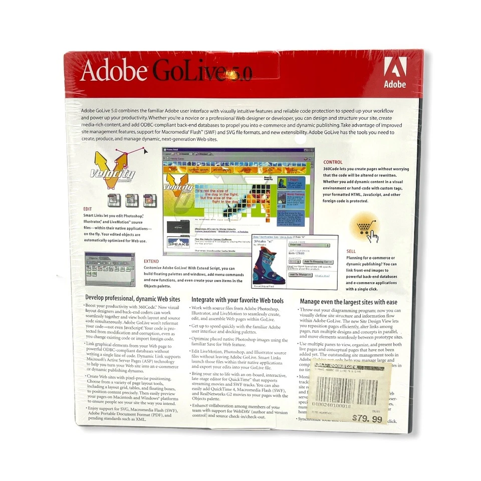 Adobe GoLive 5.0 for Windows Education VERSION Factory Sealed in Box - Image 2 of 2