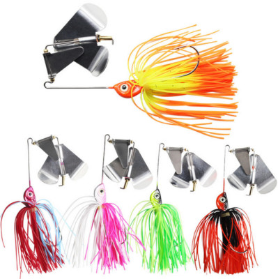 5pcs 14.7g Spinnerbait Jig Head Rubber Skirt Fishing Lure Pike Bass Spinner Bait