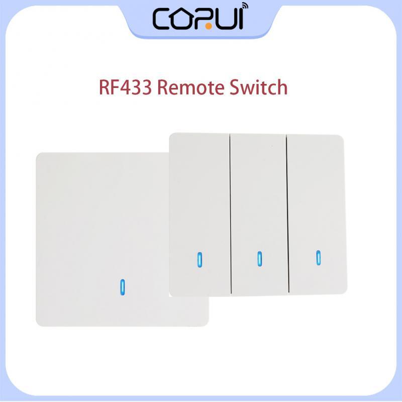 CoRui 10A мини умный переключатель света RF 433 МГц настенная панель переключатели с пультом дистанционного управления