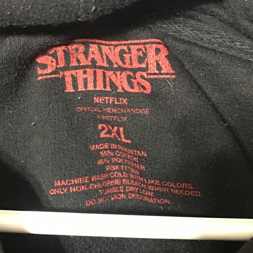 Stranger Things Mens Hoodie Size 2XL Netflix Official Black Pullover Sweatshirt - Picture 7 of 12