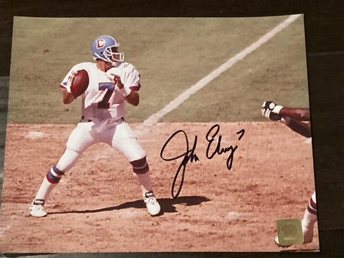 John Elway Autographed “Denver” Signed 8x10 Photo,  COA . HOF