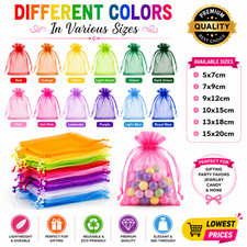 50-500Pcs Organza Gift Bags Wedding Party Favour Xmas Jewellery Candy Pouches UK
