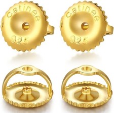 Gold Screw Earring Backs Replacement for Threaded Posts