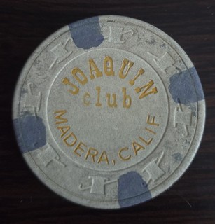 $.05 Cent Joaquin Club Cardroom Madera CA Casino Chip