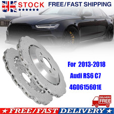 4G0615601E Fits Audi RS6 C7 2013-2018 Rear Wavey Drilled Brake Discs Pair 356mm