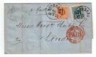 Sweden: Impeccable 36 Ore franking on folded cover 1873 to London