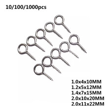 Stainless Screw Eye Pins Eye pins Hooks Eyelets Threaded Hardware 10/100/1000PCS