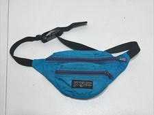 Vintage 1990's Jansport Hip Belt Bag Made in USA Green Nylon Zip Fanny Pack