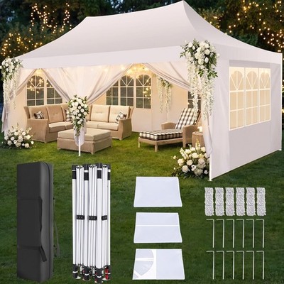Pavillon 3x6m Faltpavillon Wasserdicht Stabil Winterfest Partyzelt Faltbar Popup