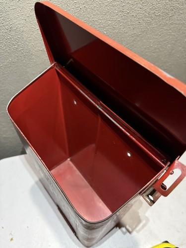 Vintage Red Metal Post Wall Letter Mailbox Lockable Crown, Horn. Made In Sweden - Picture 7 of 19