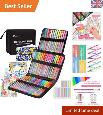 100 Stück Glitzer Gelstifte Set mit 50 Minen im Reißverschluss Etui für Kreativität
