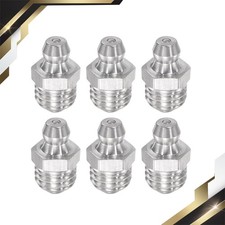 6 Set Metric Stainless Steel Straight Hydraulic Grease Fitting M10x1.5mm Thread
