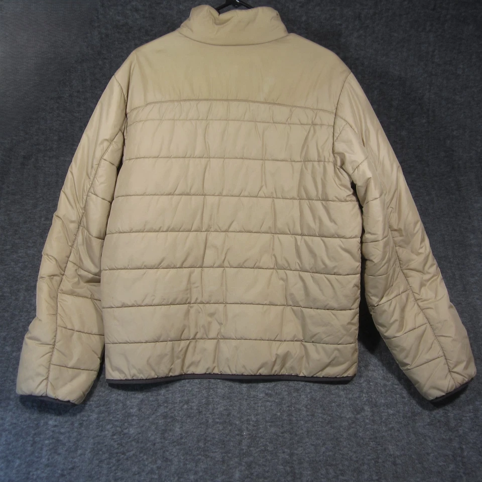 Chaqueta acolchada acolchada Lands End Primaloft para hombre M bronceada cremallera completa aislada neutra Foto 3 de 4