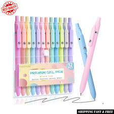 Gel Pens, 12 Pcs 0.5Mm Fine Point Aesthetic Pens, Quick Dry No Smudge, Smooth