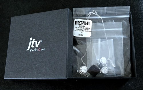 💎BELLA LUCE JTV 925 STERLING PREMIUM CZ HALO HALSKETTE/ OHRRINGE SET - Bild 14 von 14