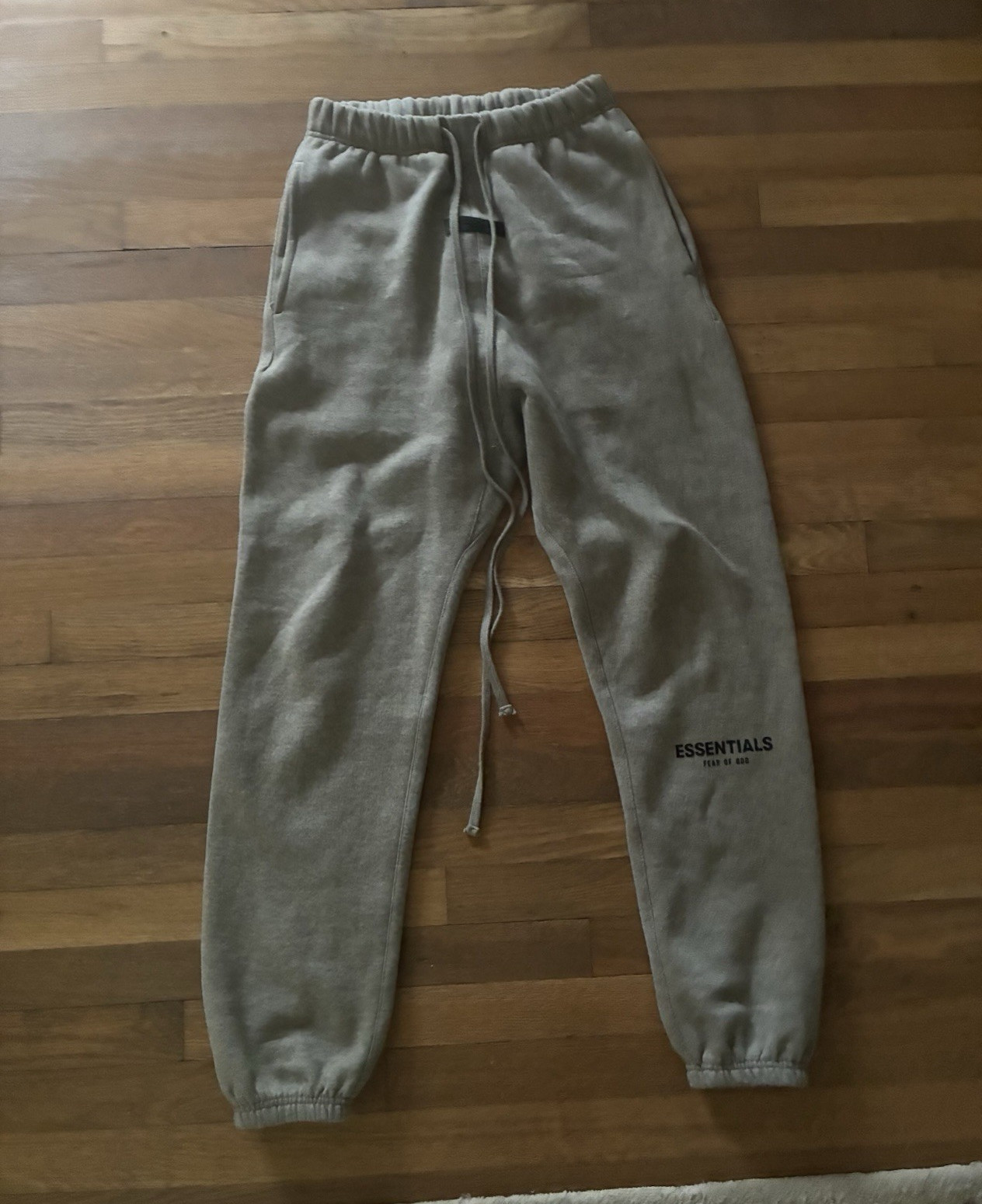 Essentials Fear of God Gray Fleece Jogger Pants Elastic Waist Drawstring M