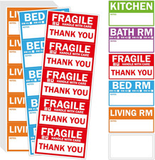 120 Pcs Home Moving Labels, Color Coded Packing Box Stickers