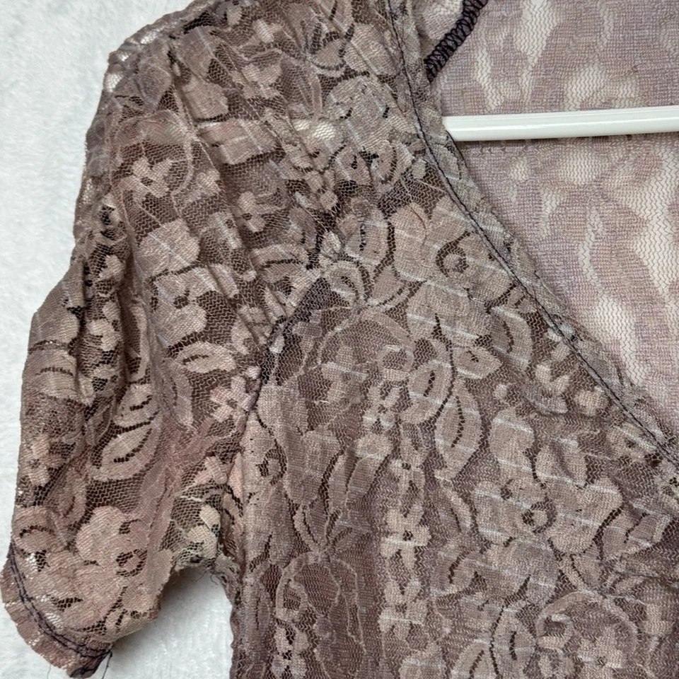 Top superpuesto de encaje floral Y2K para mujer mediano cuello caprichoso hada grunge coqueta Foto 4 de 4