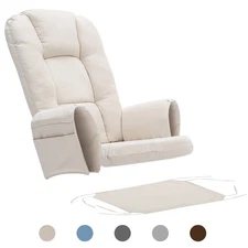 5PCS Soft Glider Rocker Replacement Cushions with Storage Side Pockets Washable