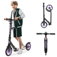 Kick Scooter for Ages 6+,Kid, Teens & Adults. Max Load 240 LBS. Foldable, Lig...