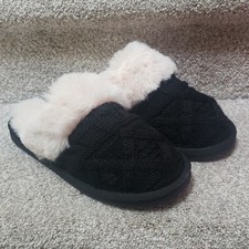 Black purl hard bottom slippers Corkys NIB Size 6
