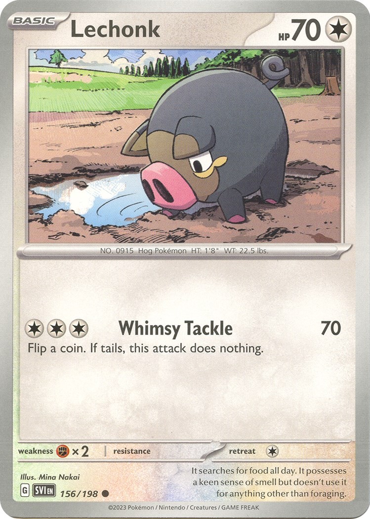 Pokemon Lechonk 156/198 Scarlet & Violet Base Set Common NM
