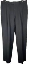 Vintage Givenchy Monsieur Pleated Wool Trousers Pants 34x30 men's Black 90s READ