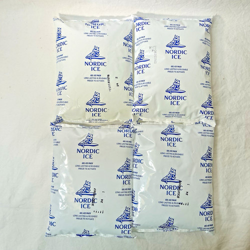 Lot Of 4 NORDIC ICE Gel Ice Packs 24 oz Gel Refrigerant Cold Packs 8 x 5.5