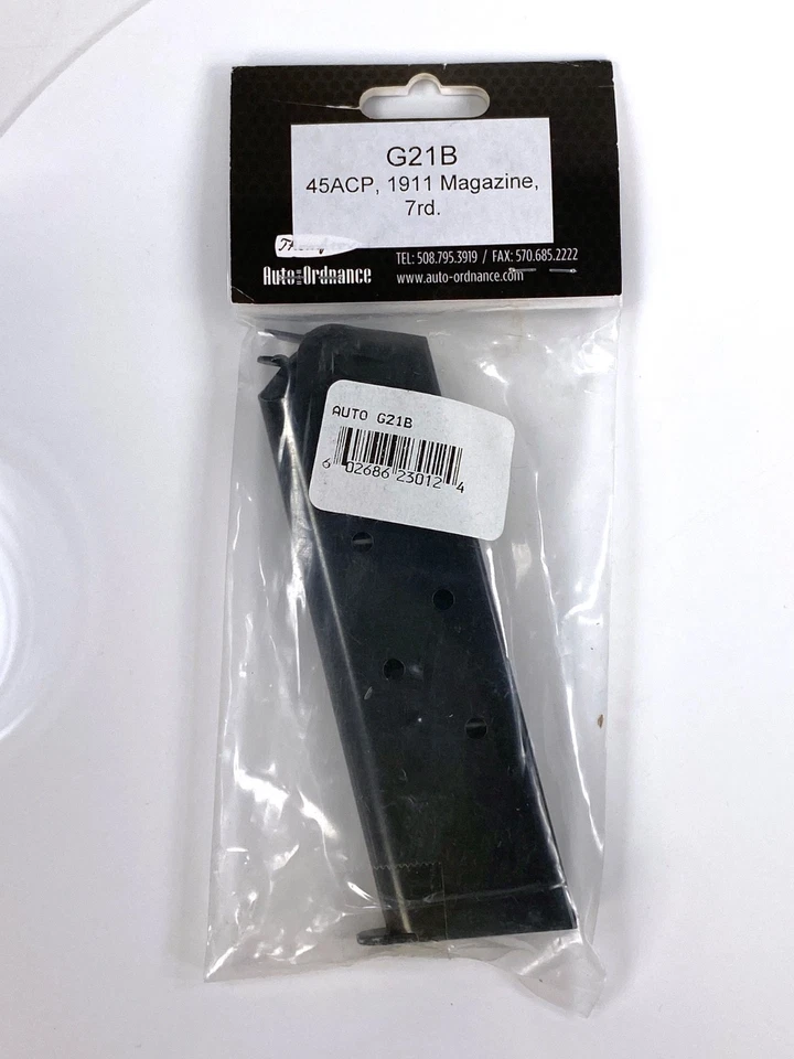 Auto-Ordnance 1911 45 ACP 7 rd Steel Magazine Thompson **Paquete abierto** - G21B Foto 2 de 4