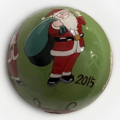 Pier 1 Li Bien 2015 Santa Getting Dressed Christmas Eve Mouth Blown Glass