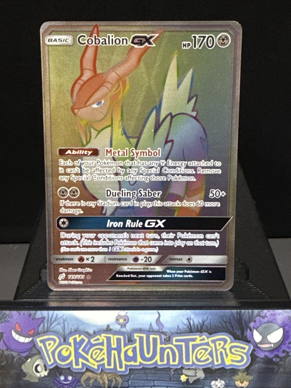 Pokemon Card Cobalion GX 189/181 Team Up Secret Rare Near Mint
