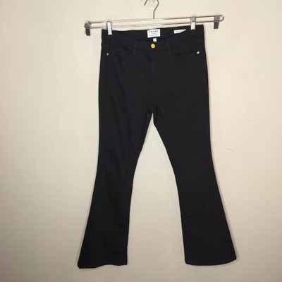 FRAME Forever Karlie Flare Jeans Size 31 Womens High Waist Black Denim Stretch