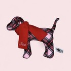 Vintage Pink Victoria's Secret plaid dog plush toy — photo 4