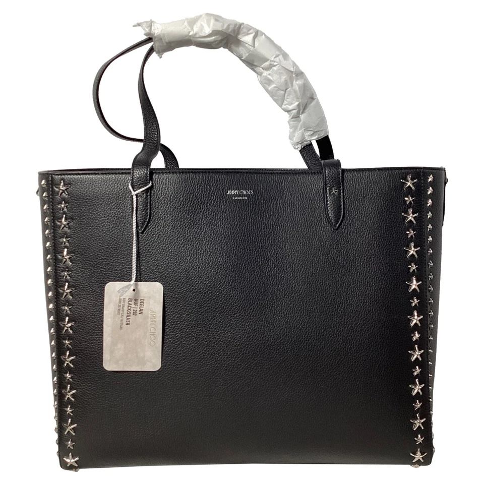 Jimmy Choo Deelan Star Studded Tote Bag In Calf Leather Women Black One Size