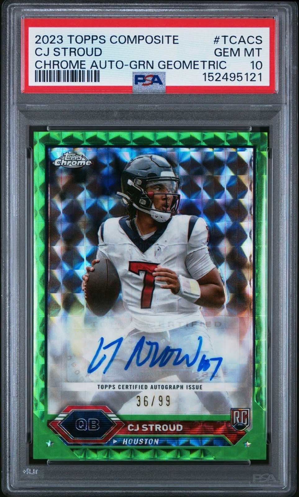 CJ Stroud Topps Composite Topps Chrome Autographs #TCACS Green Geometric